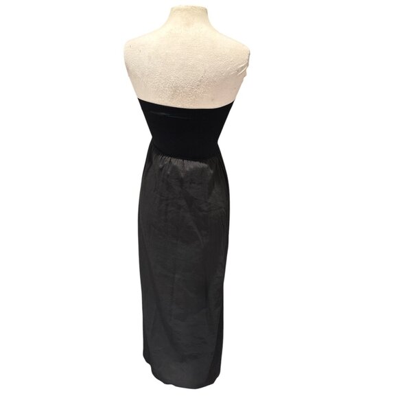 Theory Black Strapless Maxi Dress One Size Fits All 50" Length Flowy Silhouette - Picture 3 of 8
